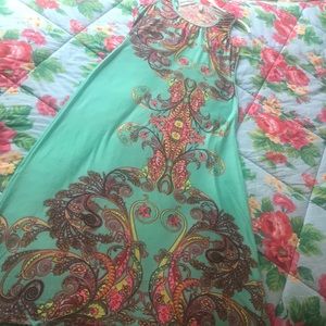 Neon Paisley Print Maxi Dress